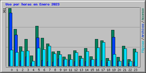 Uso por horas en Enero 2023