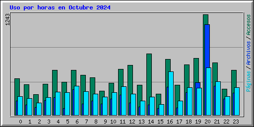 Uso por horas en Octubre 2024