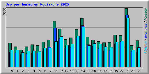 Uso por horas en Noviembre 2025